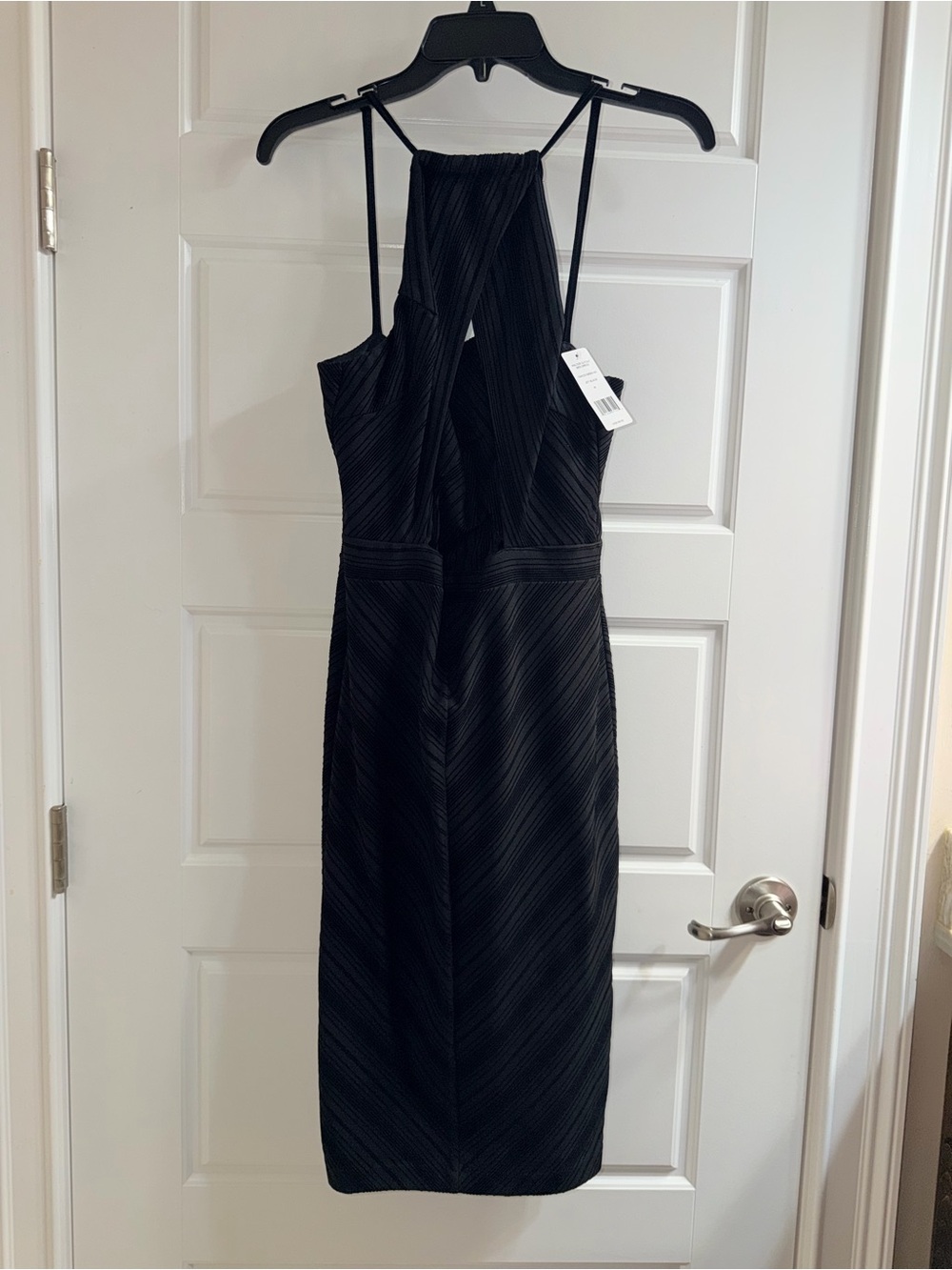 bebe Black Strappy Halter Midi Dress